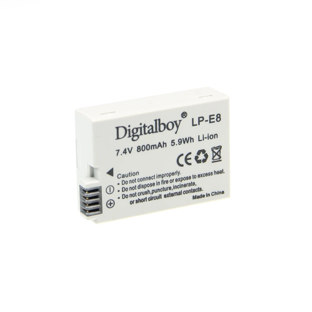 Digital Boy 1 шт Батарея LP-E8 LP E8 LPE8 Перезаряжаемые камеры для Canon 550D 600D bateria высокое