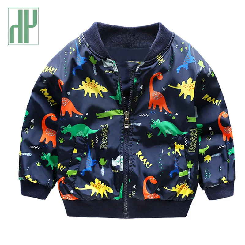 HH Baby boys jacket Cute Dinosaur kids coats Spring Autumn windbreaker toddler girl jackets outerwear Children | Детская одежда и