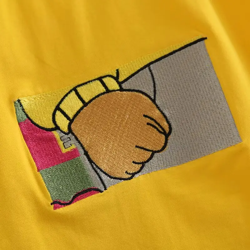 Женский укороченный топ с вышивкой в винтажном стиле Харадзюку желтый