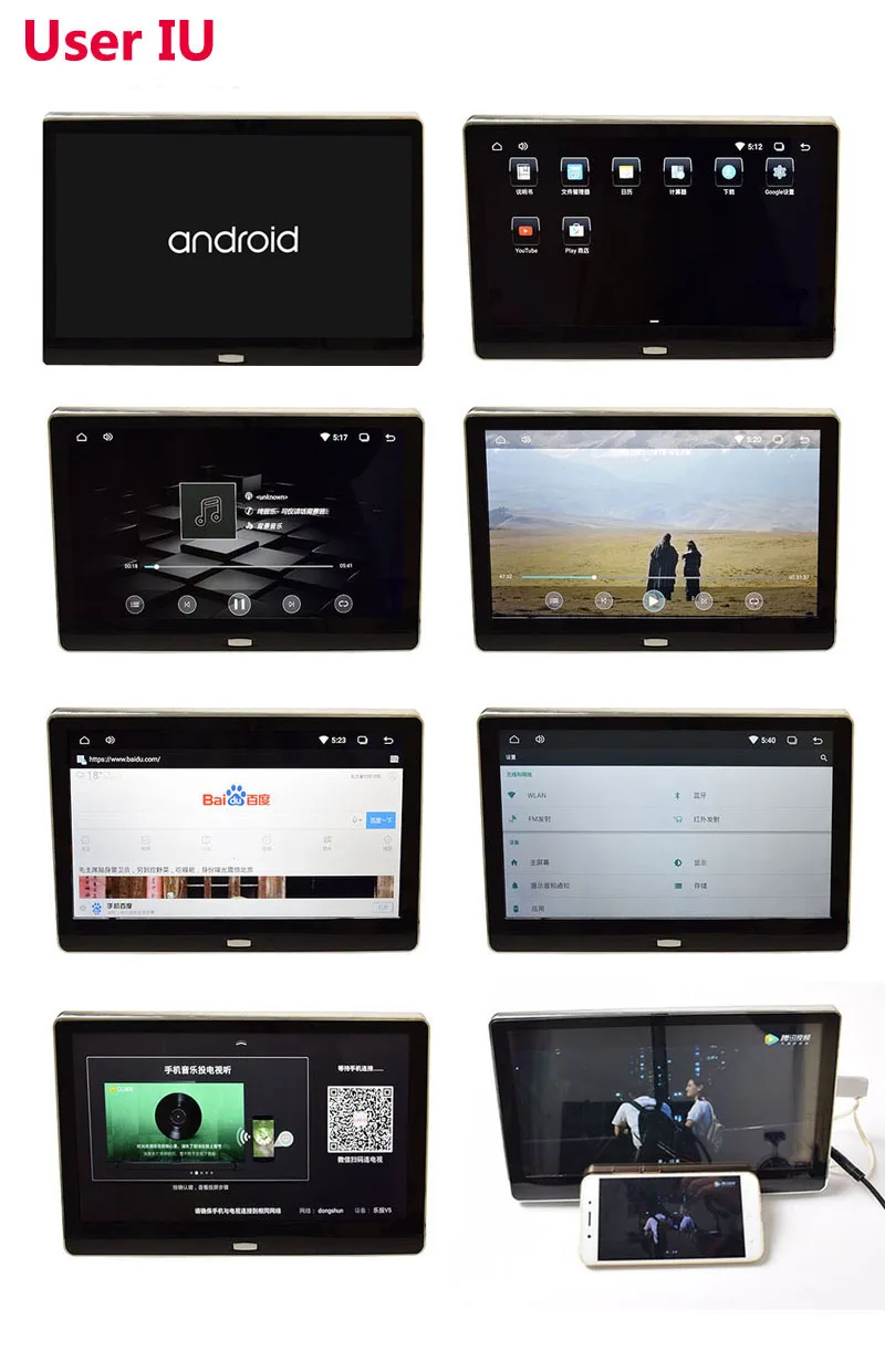 Cemicen 11,6 дюймов Android 6,0 Автомобильный монитор на подголовник HD 1080P видео ips сенсорный экран 3g/wifi/USB/SD/HDMI/IR/FM/Bluetooth/динамик