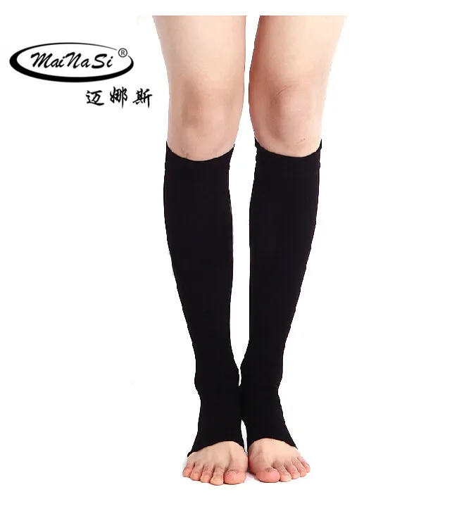 Black Open Toe Лайкра медицинский компрессионный чулок дымоход чулок 20-30 мм рт. Ст - Цвет: Black Open Toe