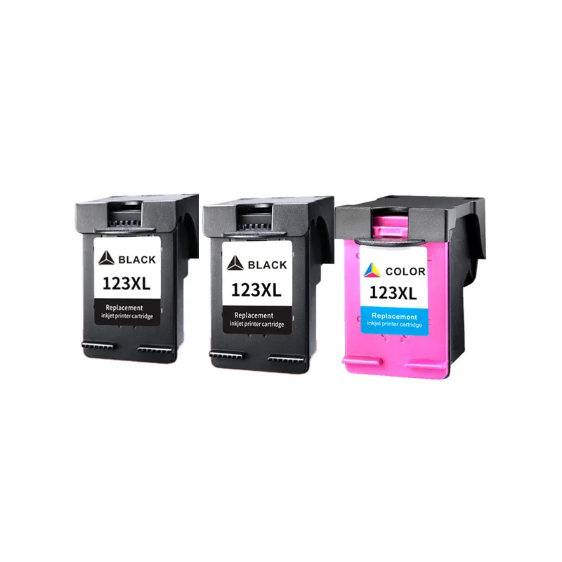 2X черный пополнен 123XL переработанного чернильного картриджа для hp123 Deskjet 1110 1111 1112