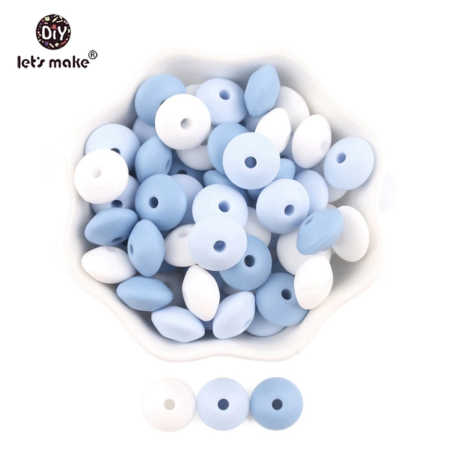 Давайте сделаем 100 шт 12 мм Силиконовое блюдце свободные бусины Abacus BeadChew браслет Diy Силиконовое ожерелье Силиконовые Прорезыватели для зубов чечевица бусины - Цвет: Blue
