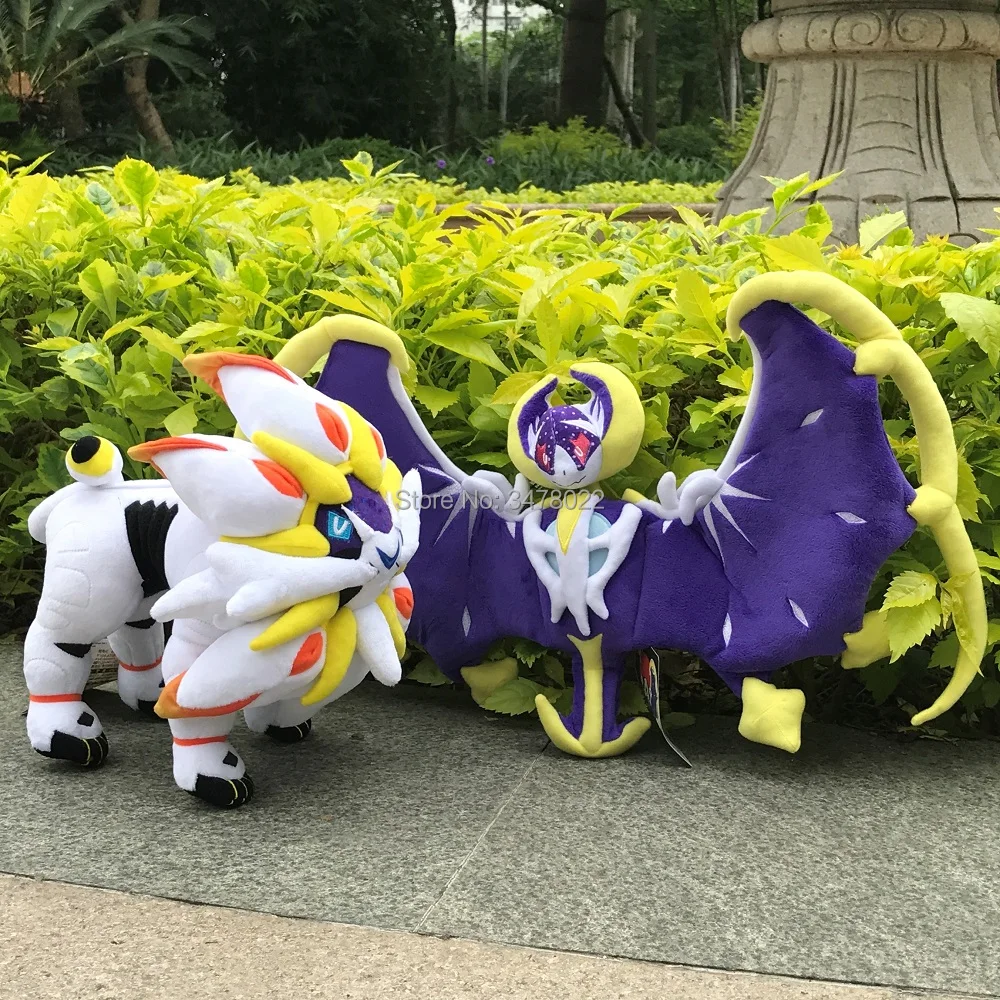 

2 Styles Pokemon Plush Toy Alola Solgaleo & Lunala Sun Moon Stuffed Animal Cartoon Soft Doll Gift