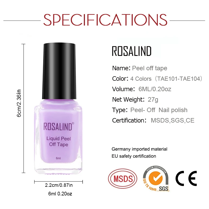 Гель лак для ногтей ROSALIND 6 мл 4 вида цветов|Лак ногтей| |