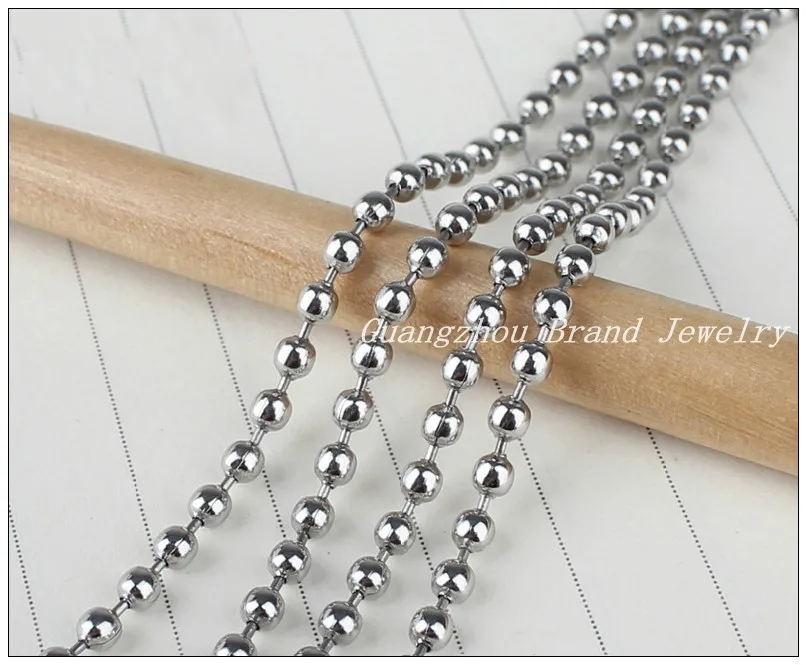 

New 316L Stainless Steel Silver color Ball Bead Chain Finding For Pendant Necklace Mens Womens Jewelry Not Fade 3MM