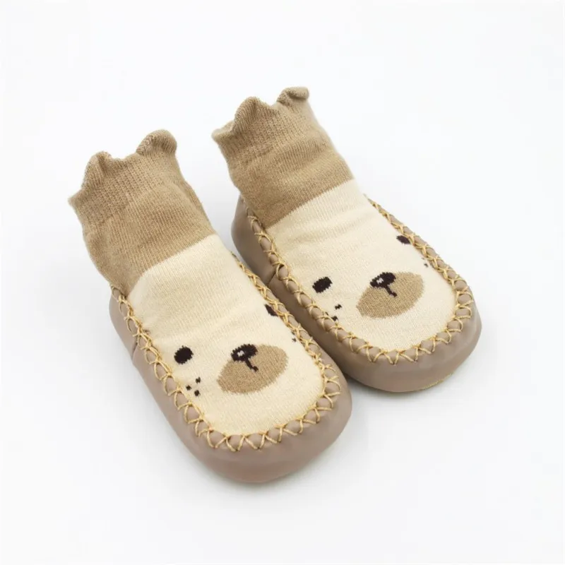 Newborn Baby Girl Anti Slip Socks with rubber soles skarpetki cute baby socks Infant toddler boy sock shoes images - 6