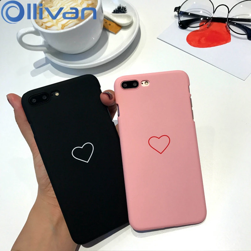 Для iPhone 6 7 Чехол для 6S 8 плюс чехол мультфильм жесткий PC Coque X Plus чехлы розовый пара