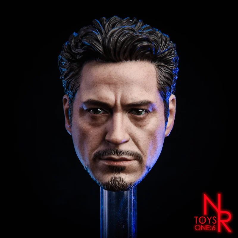 A 1/6 весы Мстители 3 Железный человек Tony Stark голова Лепка модель F 1" фигура B - Цвет: A