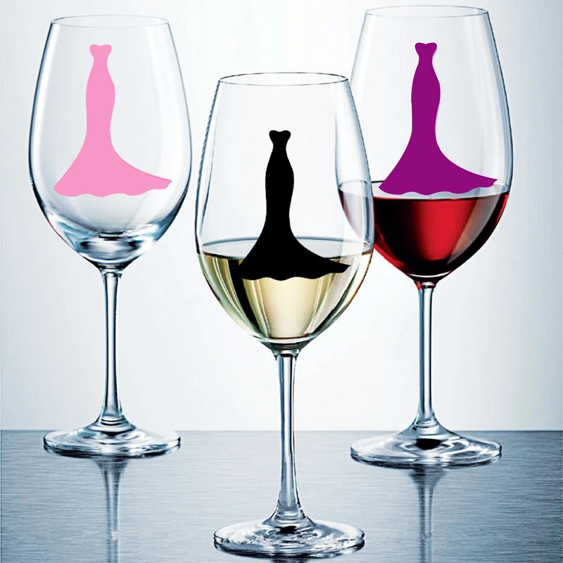 3 шт./компл. Виниловая наклейка для Винных Бокалов вечерние наклейки свадебного