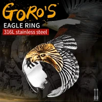 beier new unique jewelry stainless steel biker eagle ring mans high quality usa free animal jewerly br8 299