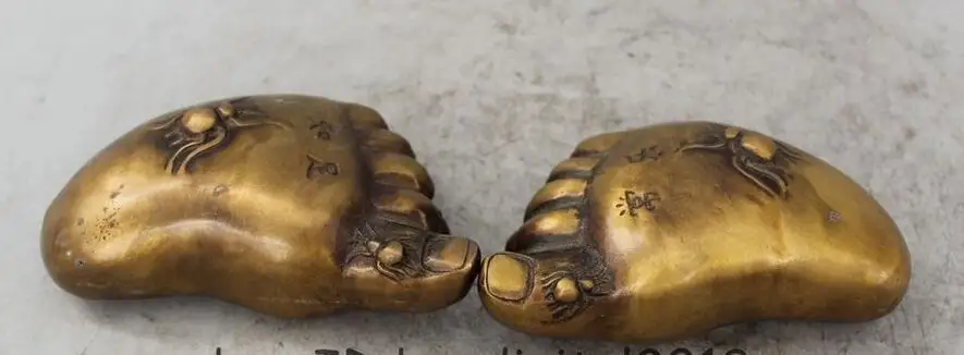 Китайский Фэншуй медный контакт паук нога счастливая улыбка Статуя Пара | Дом и