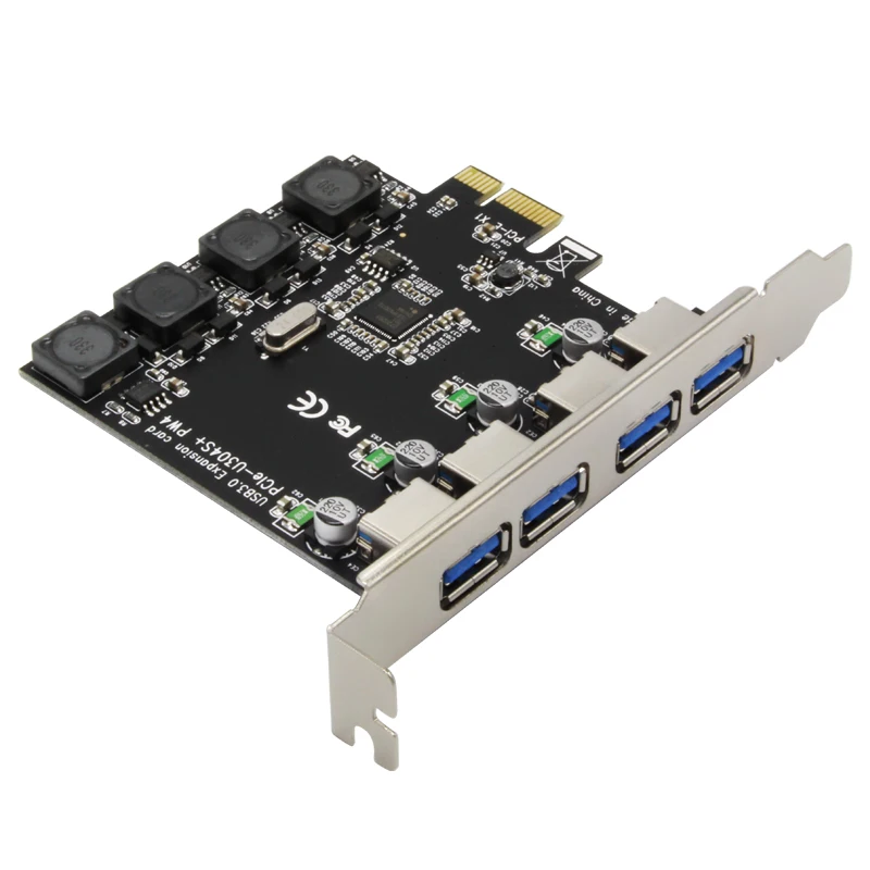 10 шт. 4 Порты и разъёмы USB3.0 PCI-E карты расширения горячей замены Plug and Play конвертер