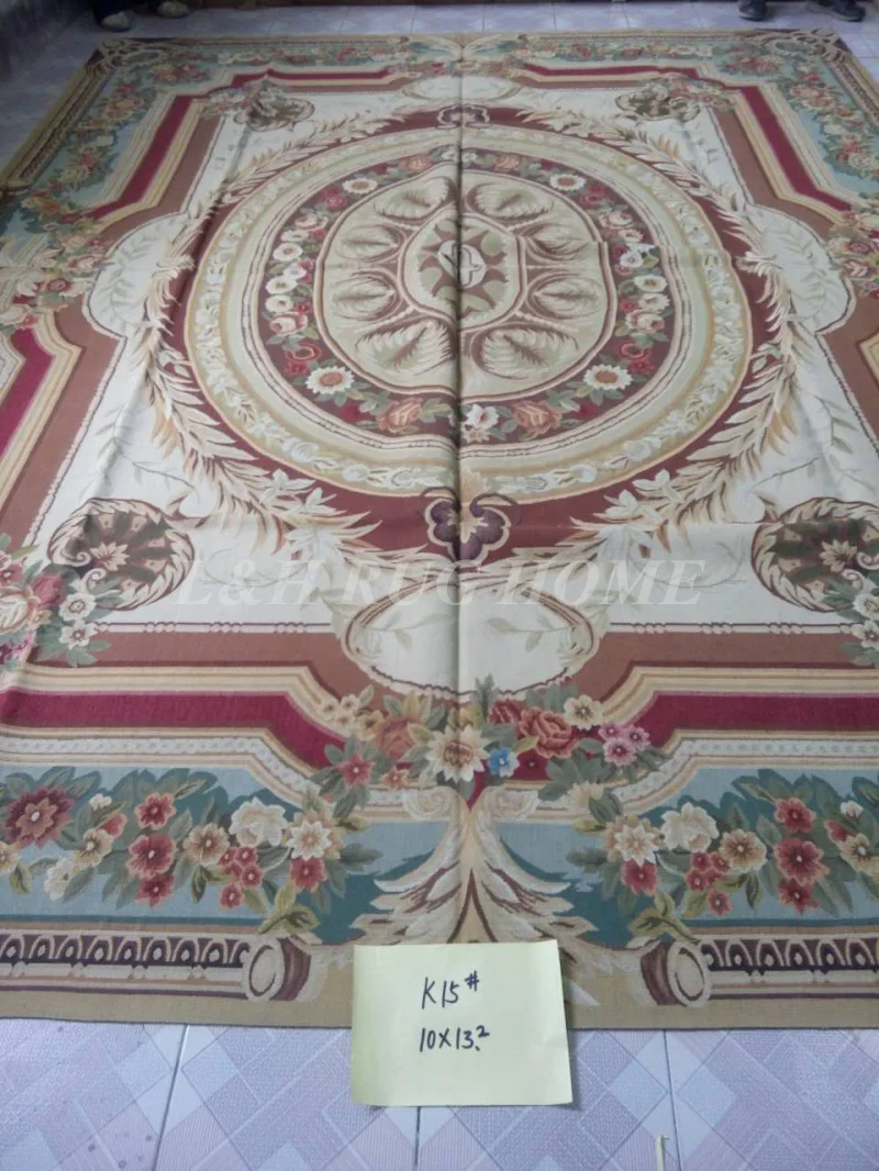 

Free shipping 10'x13.2' Aubusson rugs Floral design for modern home decoration