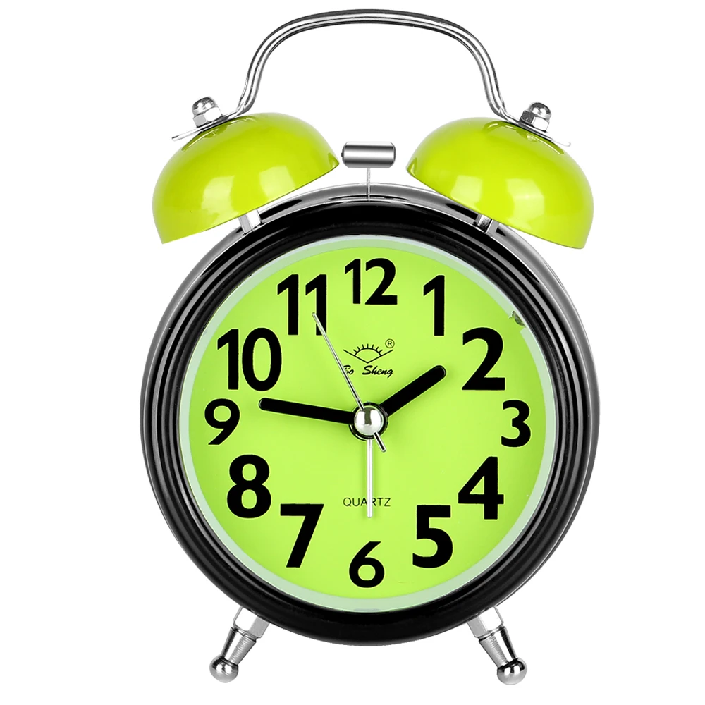 Ретро портативный милый мини Будильник круглый номер двойной Звонок стол не