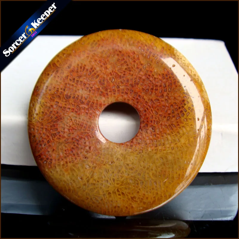 48 мм Модная бижутерия круглый пончик Коралл ископаемые ювелирные изделия