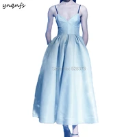 ynqnfs ed217 vintage elegant tea length robe vestido 50s 60s party simple bridesmaid dresses 2019