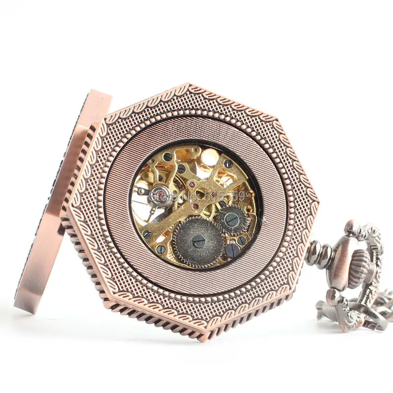 Hot Selling Father's Day Gift Bronze Hollowed Roman Dial Mechanical Pocket Watch Vintage Hand Wind Wholesale | Наручные часы