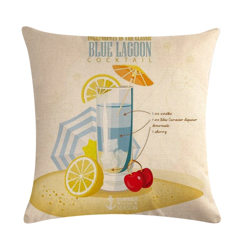 Оформление коктейлей льняная наволочка для чашки дивана украшение дома
