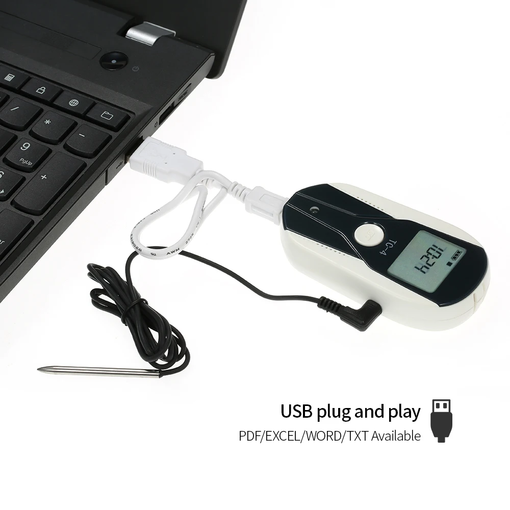USB температурный Регистратор данных темп Datalogger термометр записывающий измеритель с внешний датчик температуры