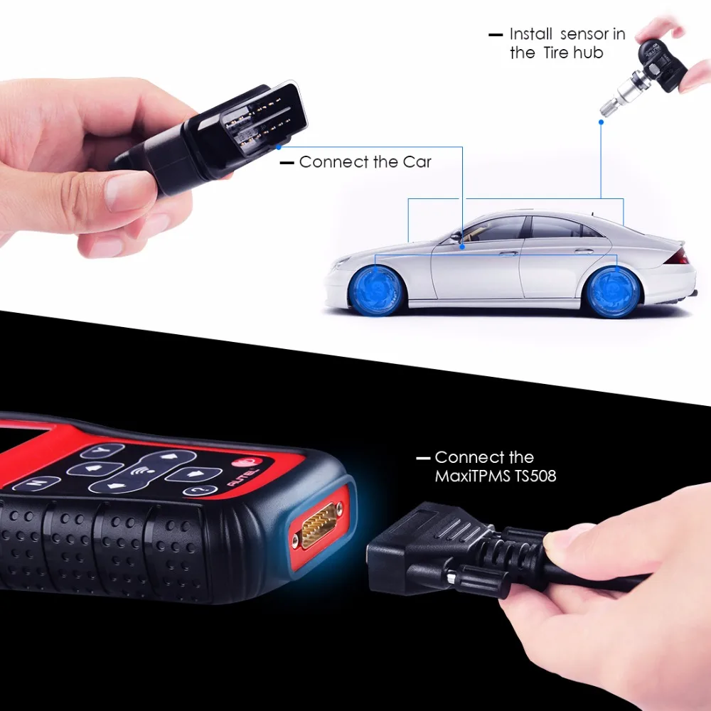 Autel TS508K+ 8 шт. 315 МГц TPMS датчик давления в шинах OBD2 автомобильный диагностический инструмент Scania контроль давления в шинах Автомобильный сканер