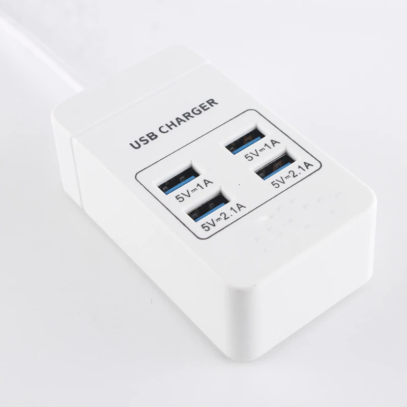 Зарядное устройство USB 4 порта штепсельная вилка EU/US/UK 2.1A розетка док станция