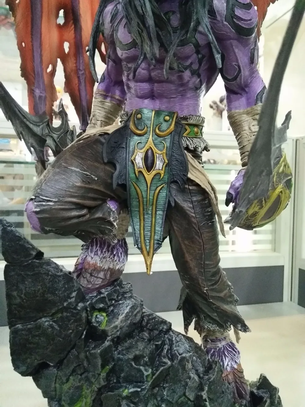 [Лучшее качество] ограниченный большой размер 60 см WOW Illidan gk смола статуя светодиодный светильник глаза фигурка Коллекция Модель оригинальная коробка лучший подарок