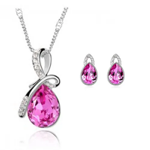 Комплект из колье серёг и с кристаллами|crystal jewellery set|jewelry sets for womenfashion jewelry set |