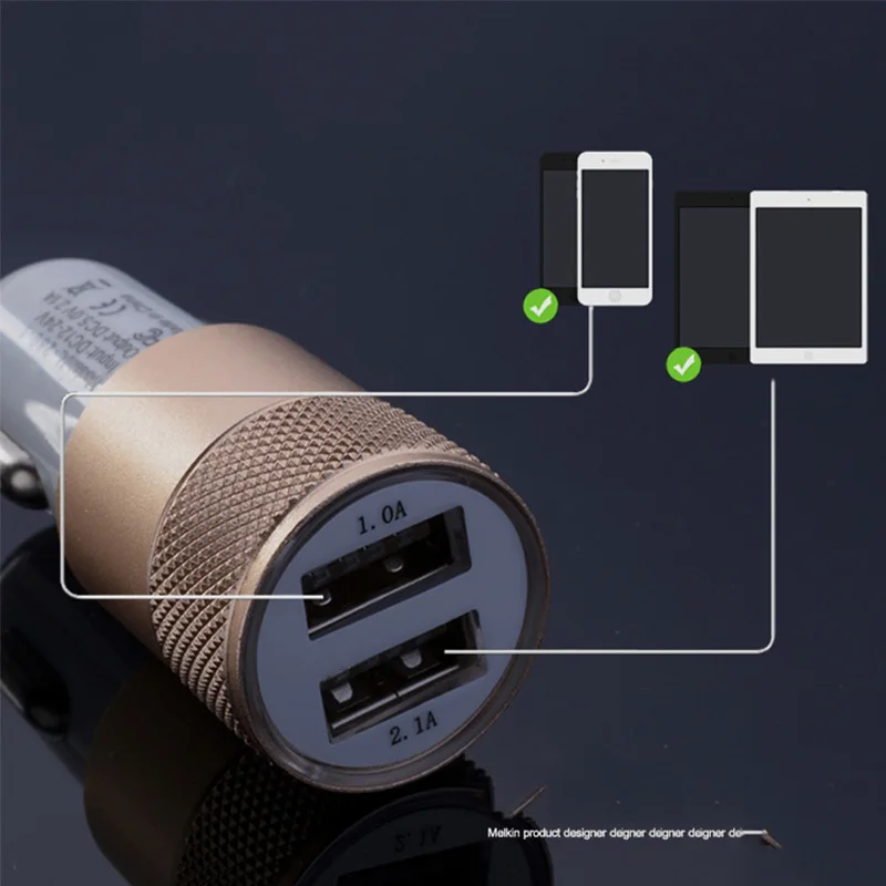 1 шт. автомобильное зарядное устройство с двумя USB портами А 2 А|usb charger lighter|lighter usb