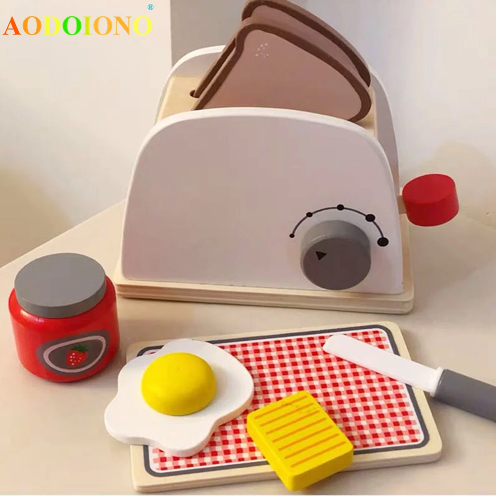 Деревянная ролевая игра для кухни игрушка имитация тостов хлебопечка кухня