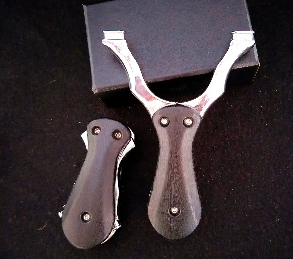 Портативная мини складная рогатка из сплава профессиональная плоской резины с