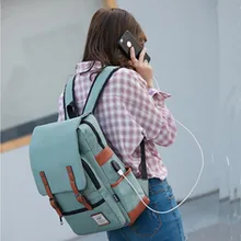 USB Charger Bag Women Canvas Backpacks for Teenager Girls Men Casual Student School Bag Fashion Travel Rucksacks for Laptop