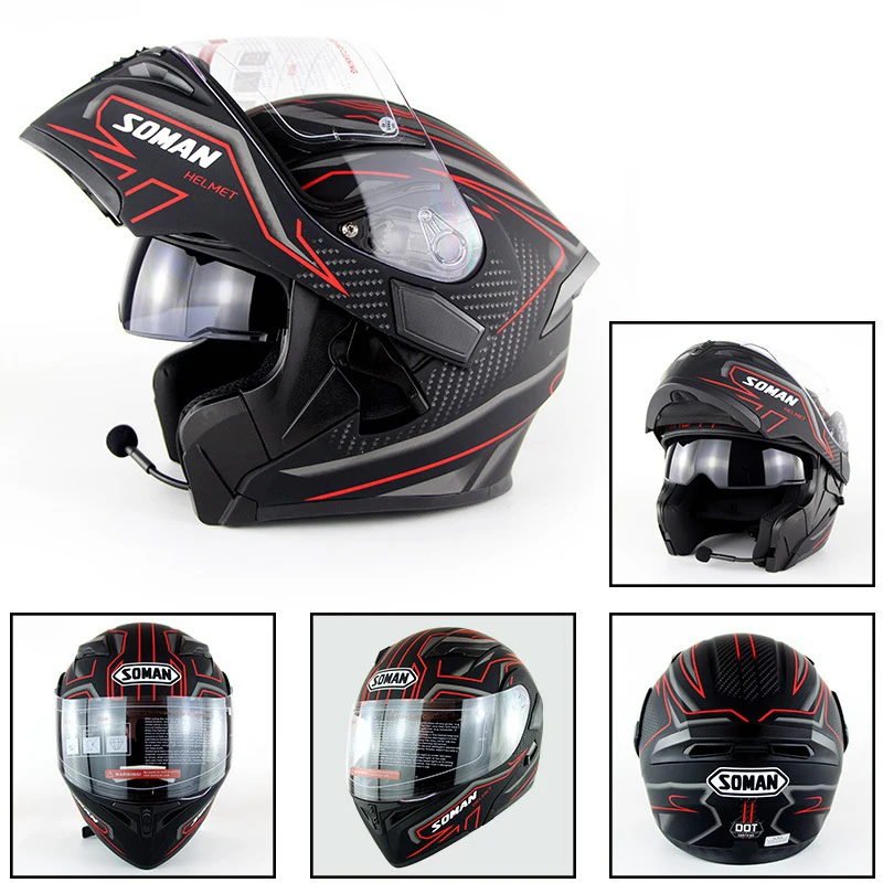 DOT Bluetooth гарнитура двойной козырек анфас шлем мотоциклетные шлемы rbike Capacetes Moto Cascoes