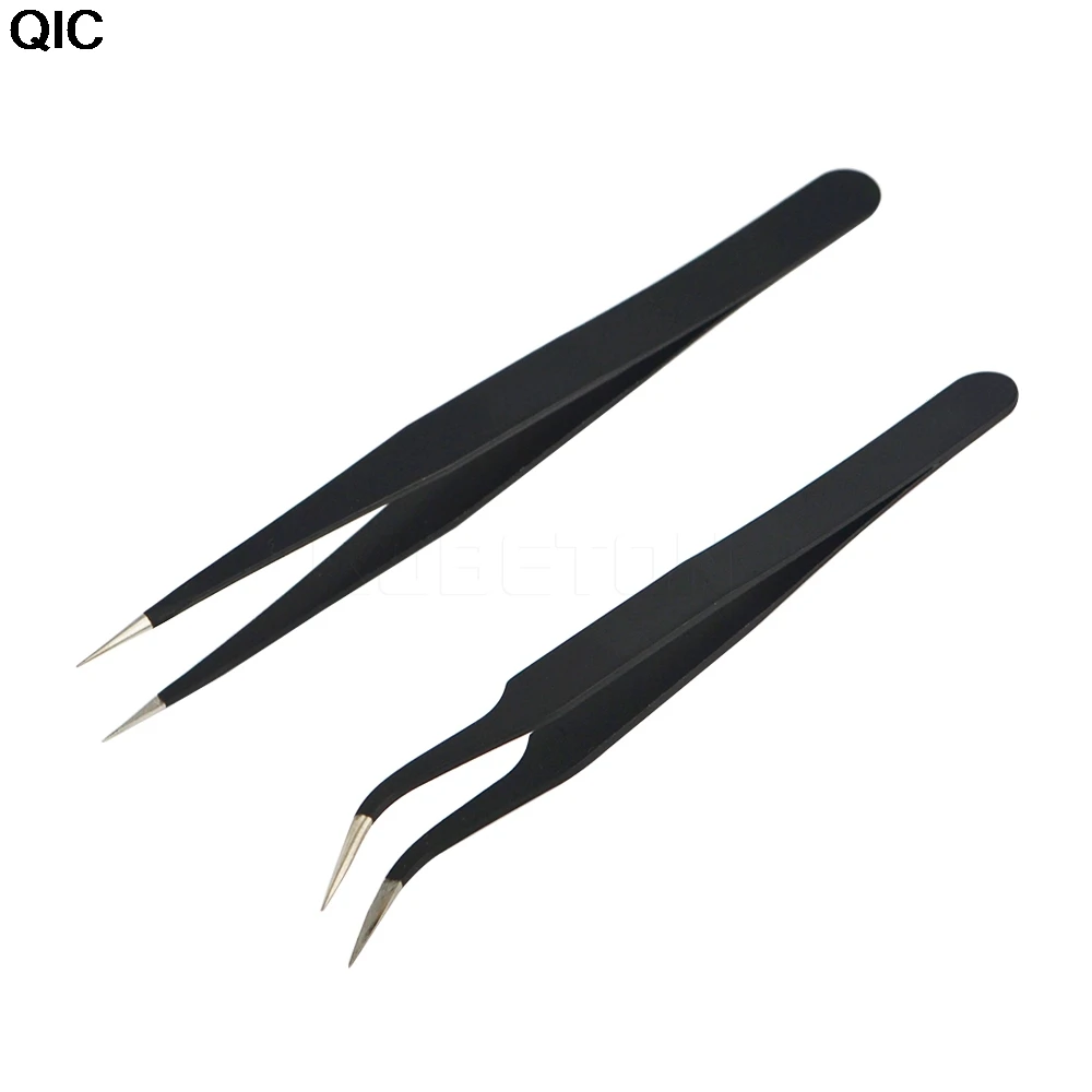 Антистатические изогнутые пинцеты для бровей из нержавеющей стали дизайна