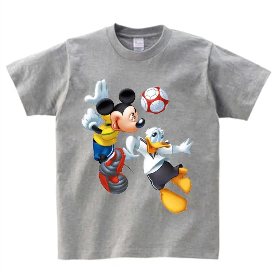 graw childreT-shirt Детские футболки с изображением Микки Мауса футболка с короткими рукавами с изображением мышки футболка для маленьких мальчиков и девочек с Дональдом летняя футболка с круглым вырезом От 2 до 15 лет N - Цвет: graw childreT-shirt