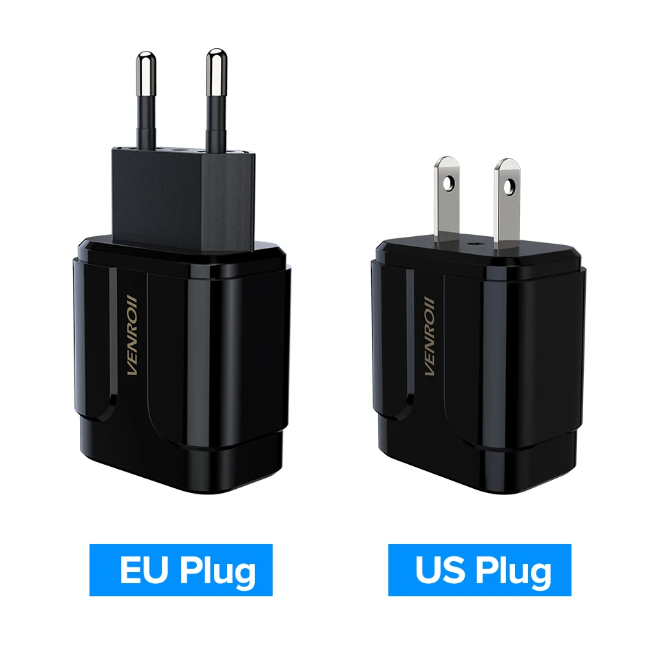 Venroii 5 в 3 А USB зарядное устройство Quick Charge 3,0 EU US Разъем для iPhone X Быстрая зарядка для samsung S9 Xiaomi Mi 8 адаптер для мобильного телефона