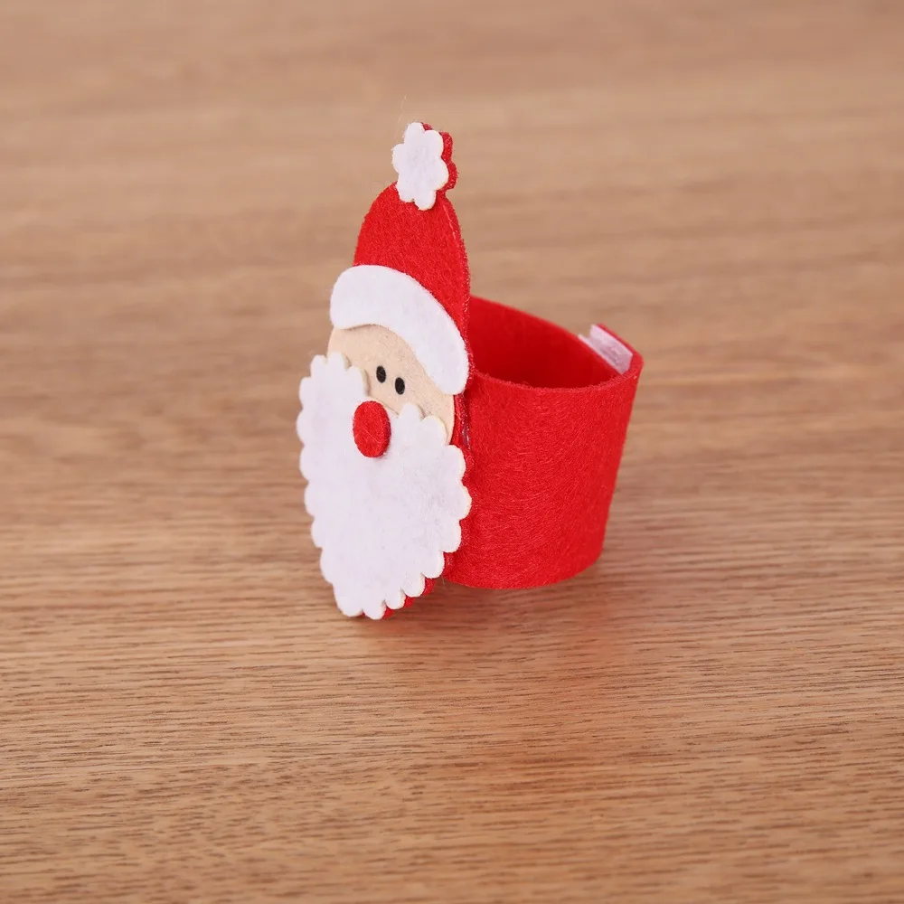 40 шт./лот рождественские кольца для салфеток с Санта Клаусом подставка