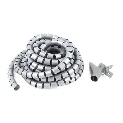 

Flexible Spiral Tube Cable Wire Wrap Computer Cord Management 5M 16Ft Gray