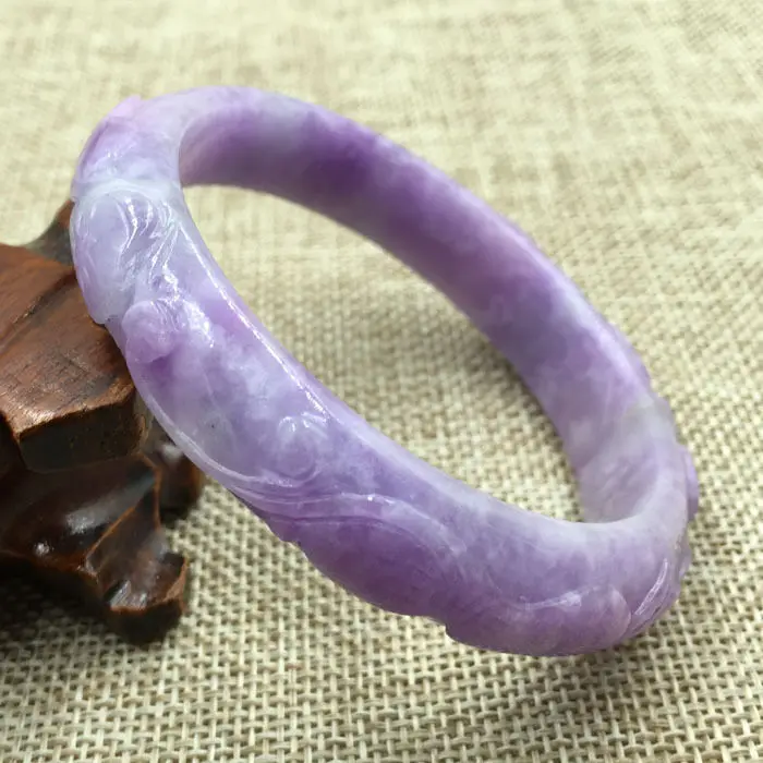 Wyan 58 мм винтажный китайский ручной резной Лавандовый фиолетовый к браслет 1114 |