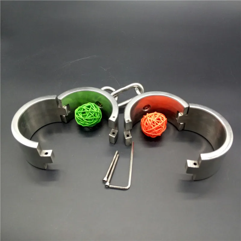 Наручники тяжелого типа из нержавеющей стали БДСМ фетиш раб наручные