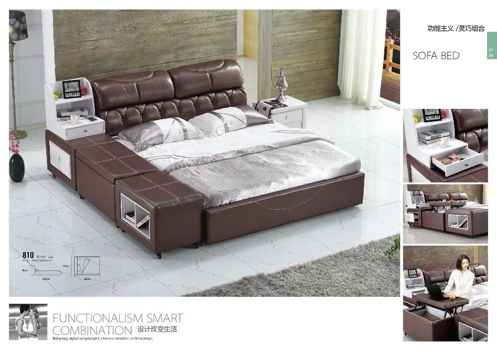 Мебель из дерева мебель для спальни кожаная кровать|leather bed|bedroom furniturebedroom leather