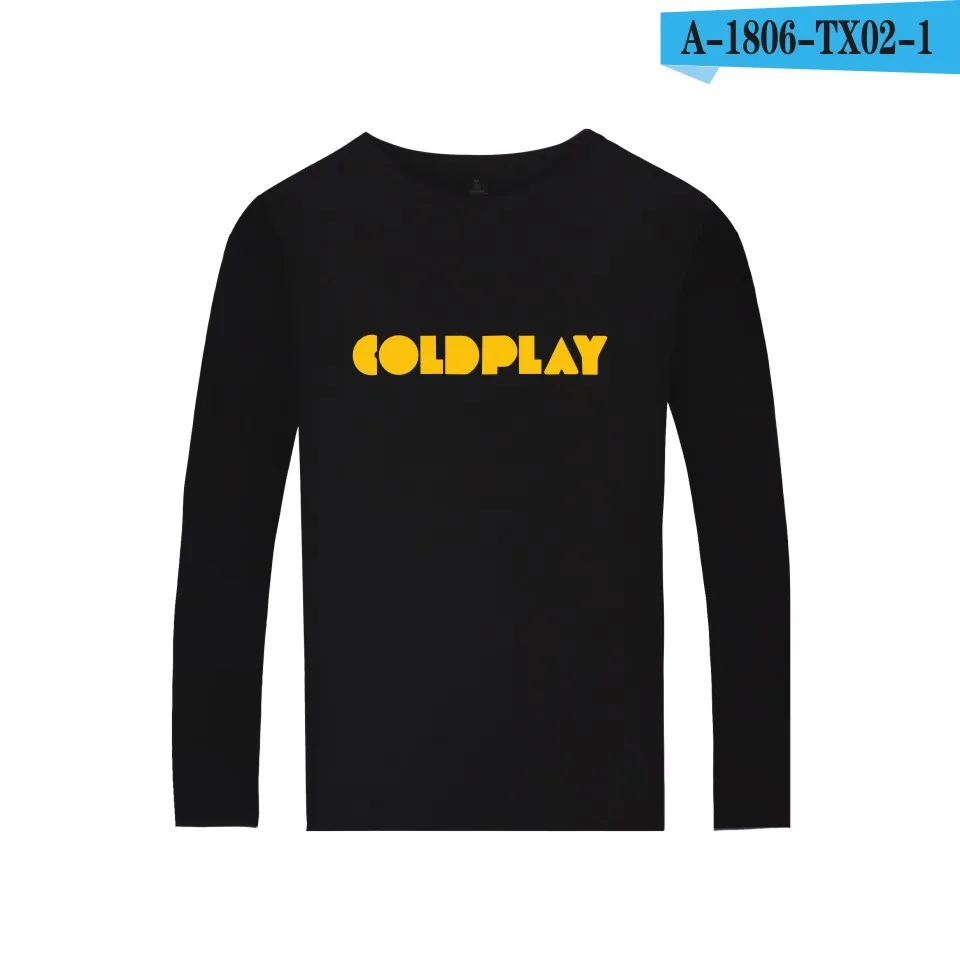 Топ-группа coldplay Britpop альтернатива рок хлопковая футболка с длинным рукавом мужская женская одежда в стиле хип-хоп - Цвет: Black