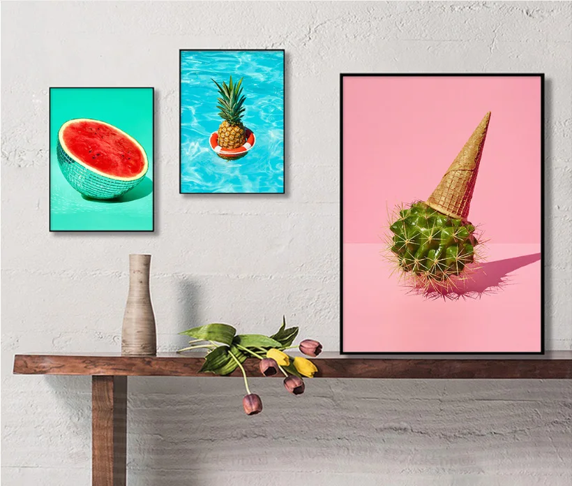 Скандинавский креативный простой фруктовый ананас декоративная живопись 3 шт.