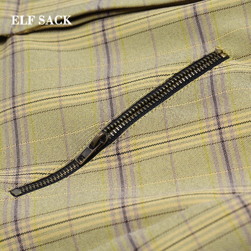 ELFSACK, новинка, стильные женские комплекты, Catton, повседневный женский костюм из двух частей, с круглым вырезом, с буквенным принтом, футболка и выше колена, женские юбки