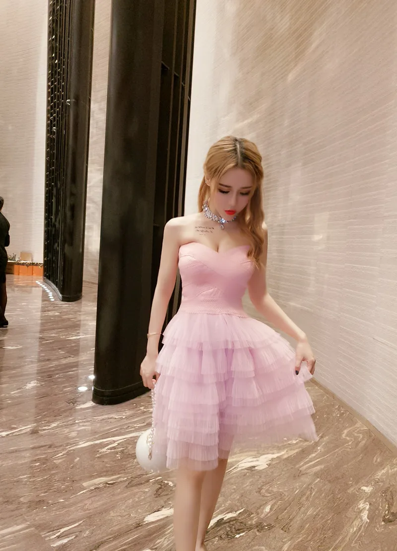 ALPHALMODA весеннее женское Новое Розовое Бальное Платье, обтягивающее облегающее платье принцессы для вечеринки, женское сексуальное Бандажное платье Vestidos