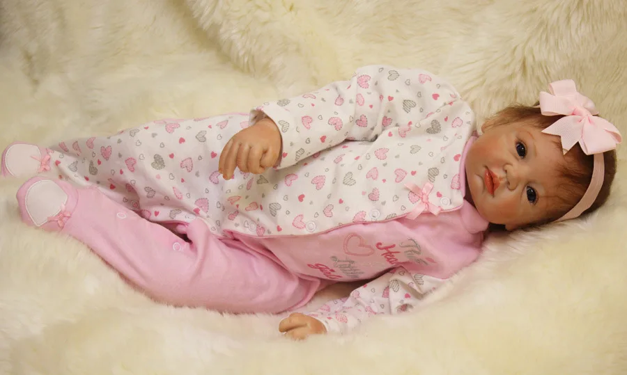 22 дюйма Reborn Baby GIRL реалистичные куклы для новорожденных силиконовая учебная кукла