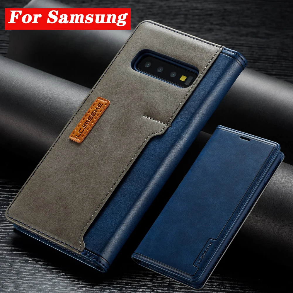 Кожаный чехол для телефона Samsung Galaxy S20 Note 20 Ultra 10 S10 10E Plus S8 S9 флип-Кобура контрастных