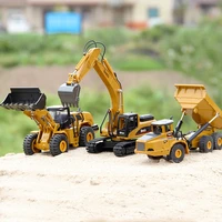 huina 150 dump truck excavator wheel loader diecast metal model construction vehicle toys for boys birthday gift car collection