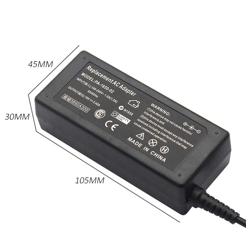 19V 3.42A 65W 5 5*2 5mm адаптер переменного тока зарядное устройство для Toshiba Satellite Pro A200 A210