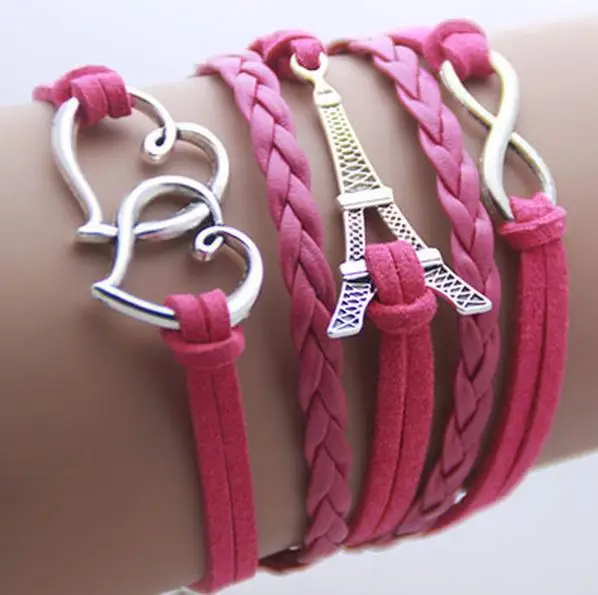 B207 Кожаный браслет мужские ювелирные изделия браслеты для женщин Infinite Bijoux крылья Сова шнуры браслет браслеты с подвесками дропшиппинг богемные - Окраска металла: B207